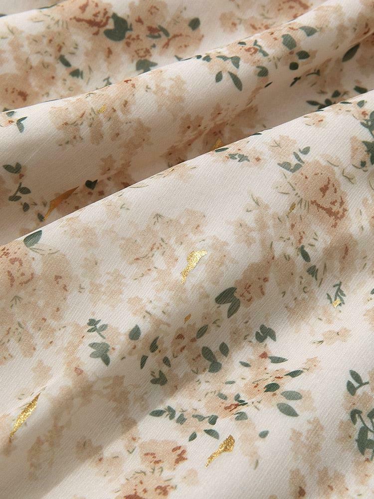 Cottagecore Lace Floral Midi Dress - Aesthetic Vintage Style Outfit