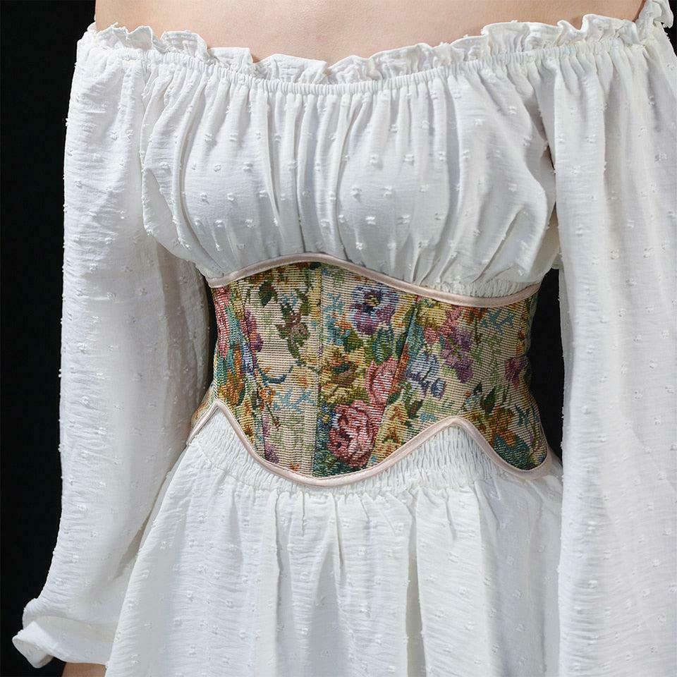 Cottagecore Lace-Up Corset with Ribbon Detail for Aesthetic Style
