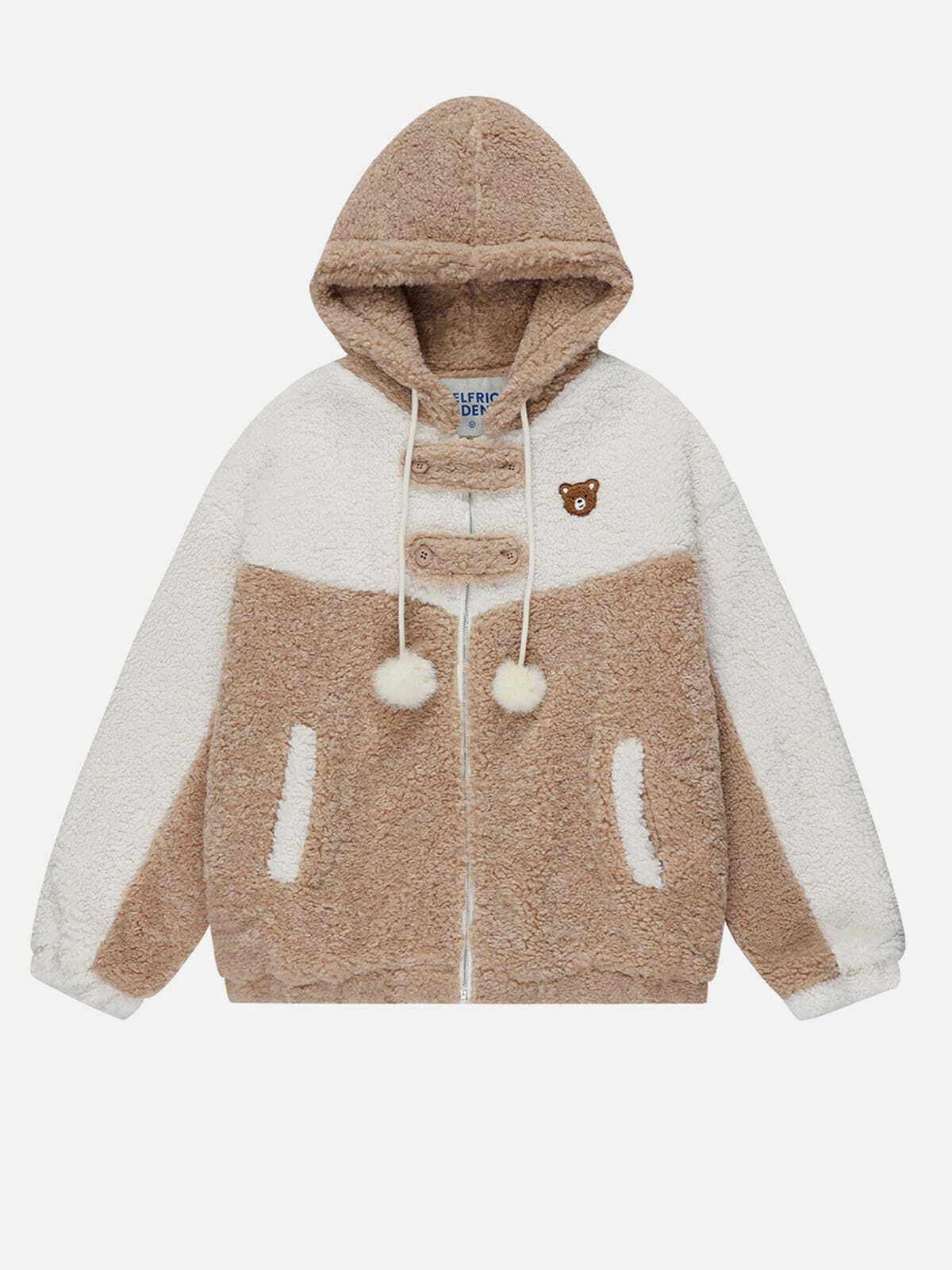Cozy Fluffy Teddy Sherpa Hooded Coat - Y2K Grunge Style for Effortless Retro Vibes