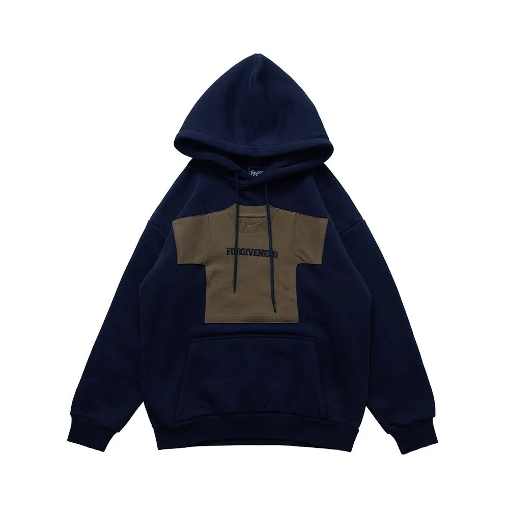 Cozy Y2K-Inspired Hoodie with Mini Fleece Patch Tee for Effortless Summer Style