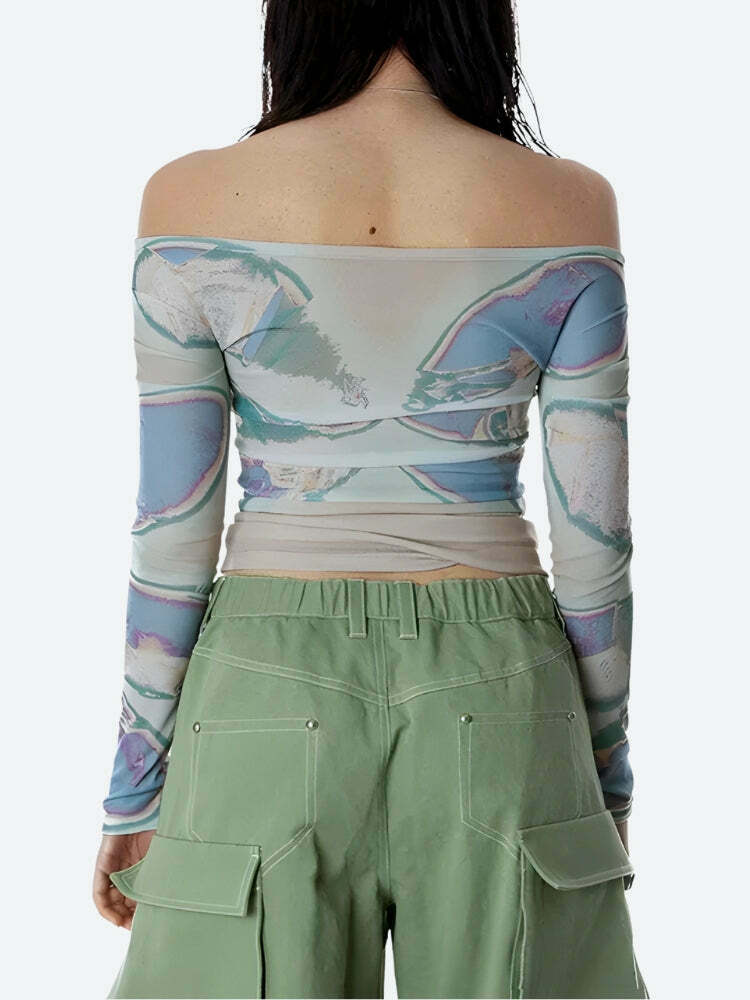 Fairycore Butterfly Mesh Top - Y2K Aesthetic Summer Essential for Cute Outfits