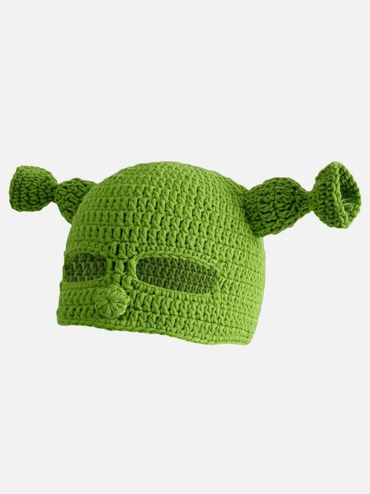 Funny Animated Shrek Beanie - Y2K Inspired Accessory for Retro Summer Outfits
