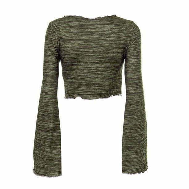 Grunge Aesthetic Long Sleeve Top for Y2K Summer Outfits and 90s Fashion Lovers