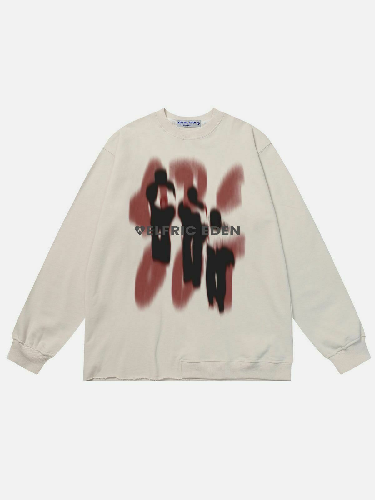 Letter Shadow Abstract Sweatshirt - Trendy Y2K Grunge Style for Summer Outfits