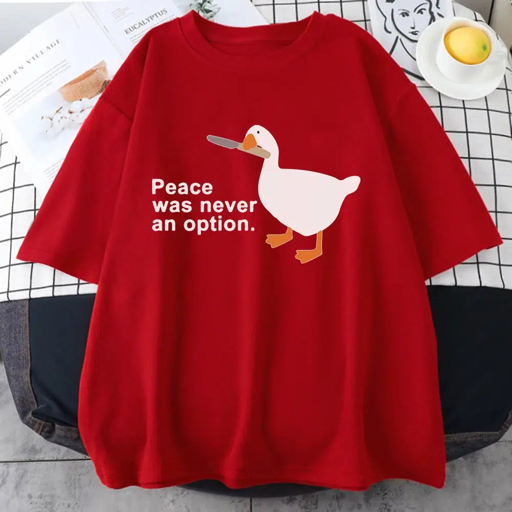 Peace Was Never An Option Y2K Grunge Tee - Vintage 90s Aesthetic Graphic T-Shirt