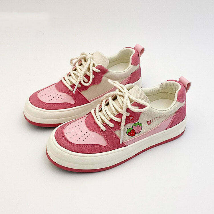 Pink Strawberry Sneakers: Y2K Fashion Must-Have for Trendy Outfits