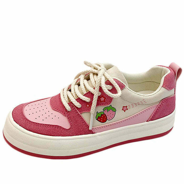 Pink Strawberry Sneakers: Y2K Fashion Must-Have for Trendy Outfits