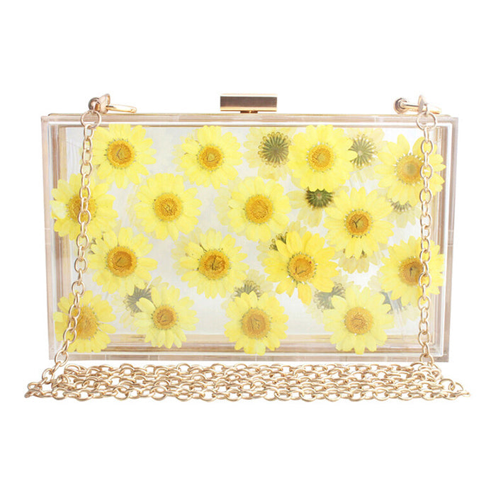 Pressed Flower Aesthetic Handbag - Y2K Style Floral Tote for Trendy Summer Outfits