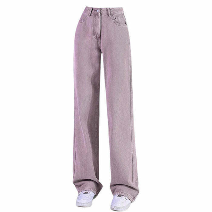 Skater Girl Lavender Jeans - Y2K Fashion Essential for Trendy Outfits