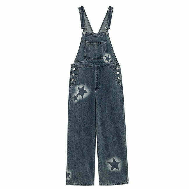 Star Girl Y2K Denim Overalls - Trendy 2000s Fashion for a Retro Look