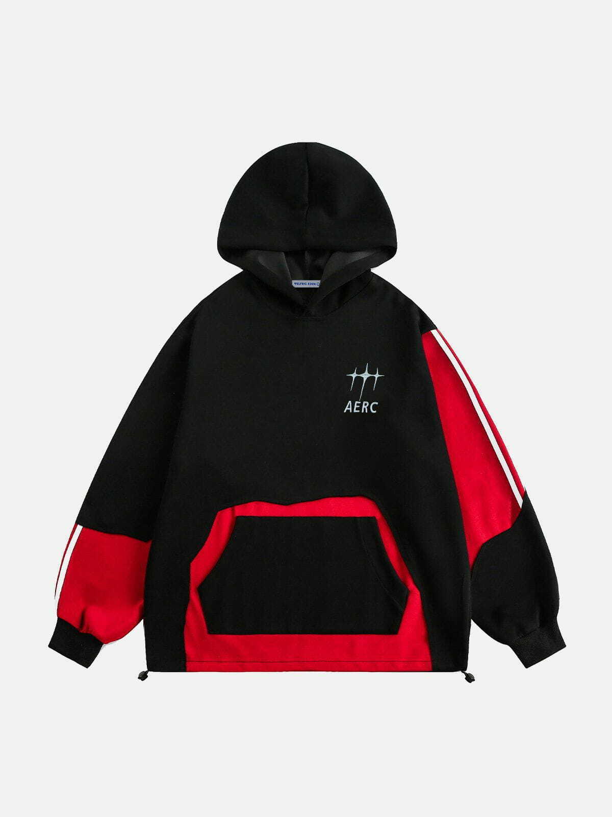 Trendy Irregular Patchwork Hoodie - Y2K Grunge Style for Effortless Summer Outfits