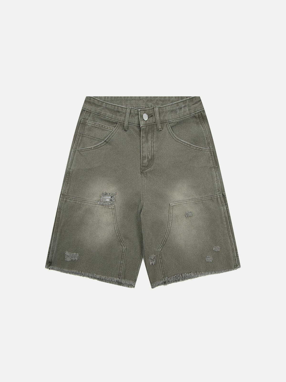 Trendy Washed Logger Jorts: Y2K Summer Outfit for Effortless Retro Style