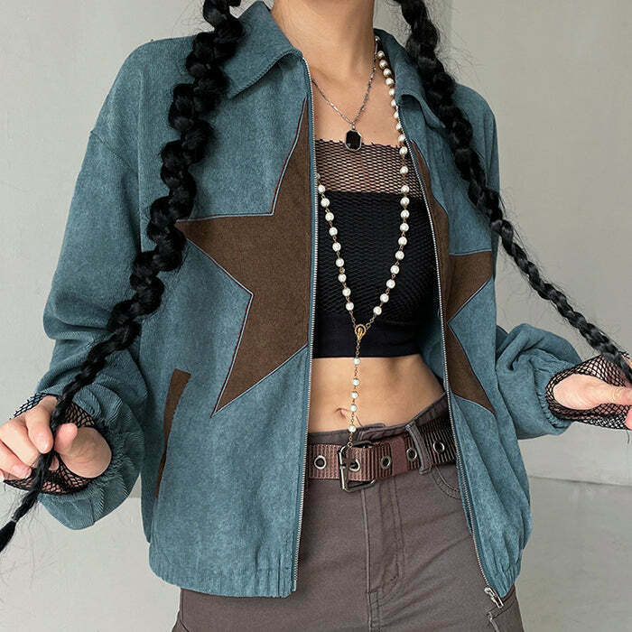 Trendy Y2K Corduroy Jacket for Effortless Grunge Style and Vintage Summer Outfits