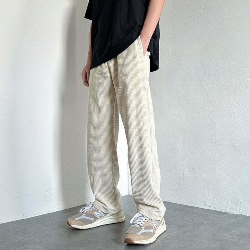 Trendy Y2K Corduroy Pants for Effortless Grunge Style and Vintage 90s Fashion Vibes
