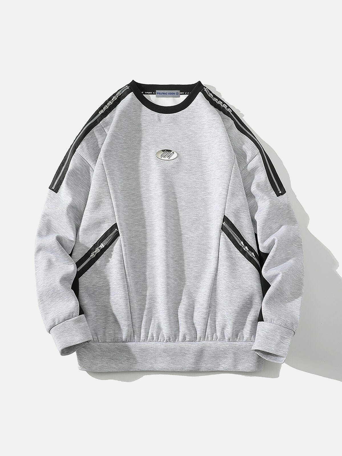 Trendy Y2K Multi Zip Up Sweatshirt for Stylish Summer Outfits & Retro 90s Vibes