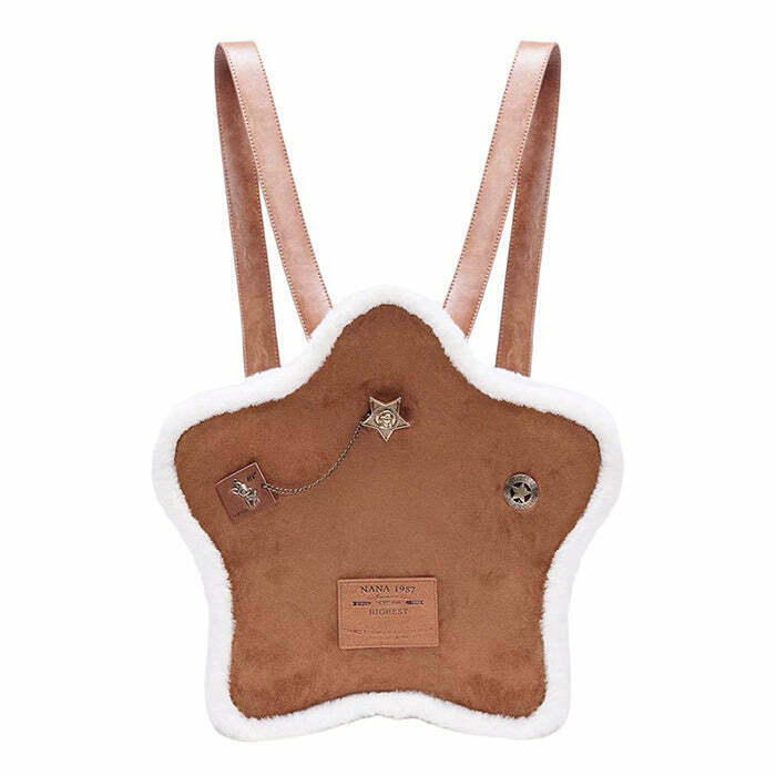 Vanilla Girl Sheepskin Star Backpack - Y2K Fashion Essential