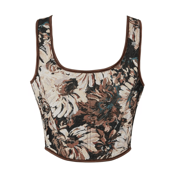 Vintage Brown Corset: Y2K Fashion Essential for Aesthetic Coquette Style