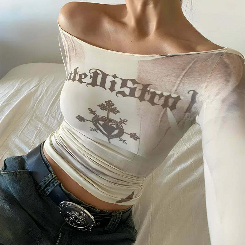 Y2K Aesthetic Ante Distrad Top - Trendy Grunge Style for Effortless Summer Outfits