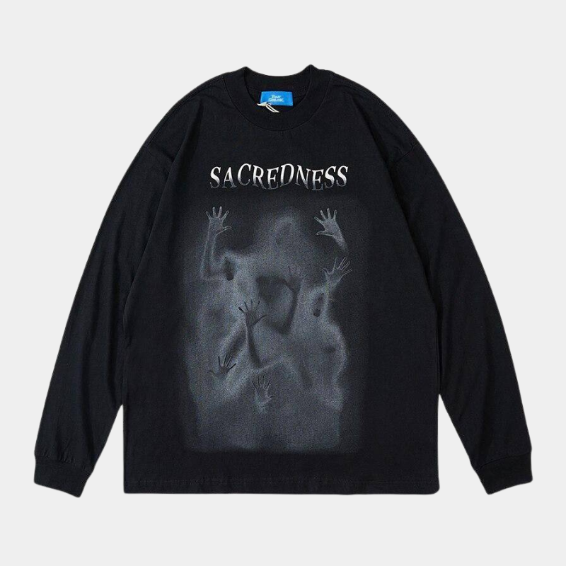 Y2K Aesthetic Sacredness T-Shirt: Trendy Grunge Style for Effortless Summer Outfits