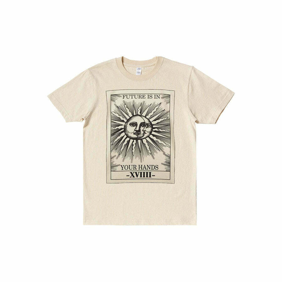 Y2K Aesthetic 'The Future Is in Our Hands' Graphic Tee - Trendy Summer Outfit Essential