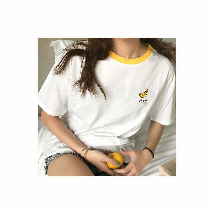 Y2K Banana Graphic Tee - Trendy Summer Outfit for a Fun, Retro Vibe