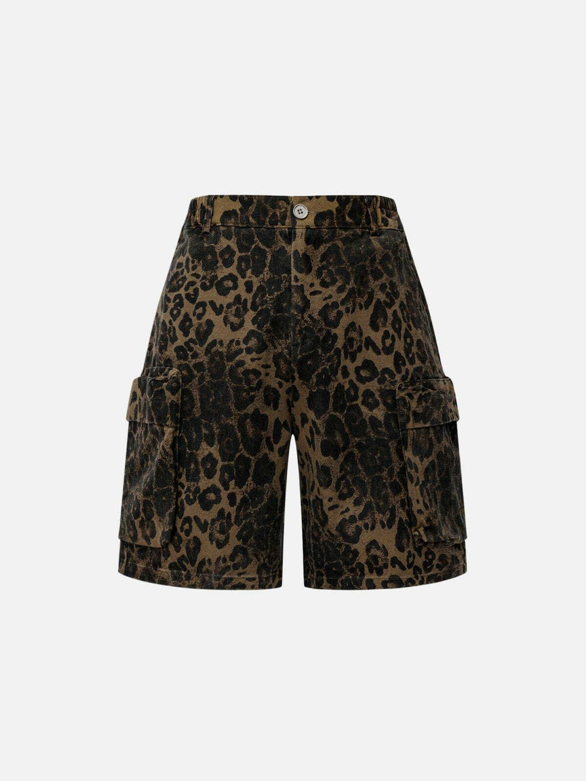 Y2K Big Pocket Leopard Print Shorts for Trendy Summer Outfits and Retro Vibes