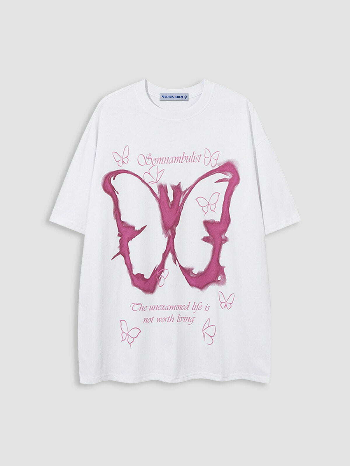 Y2K Butterfly Oil Painting Tee - Retro Grunge Top for Summer Outfits & Parties