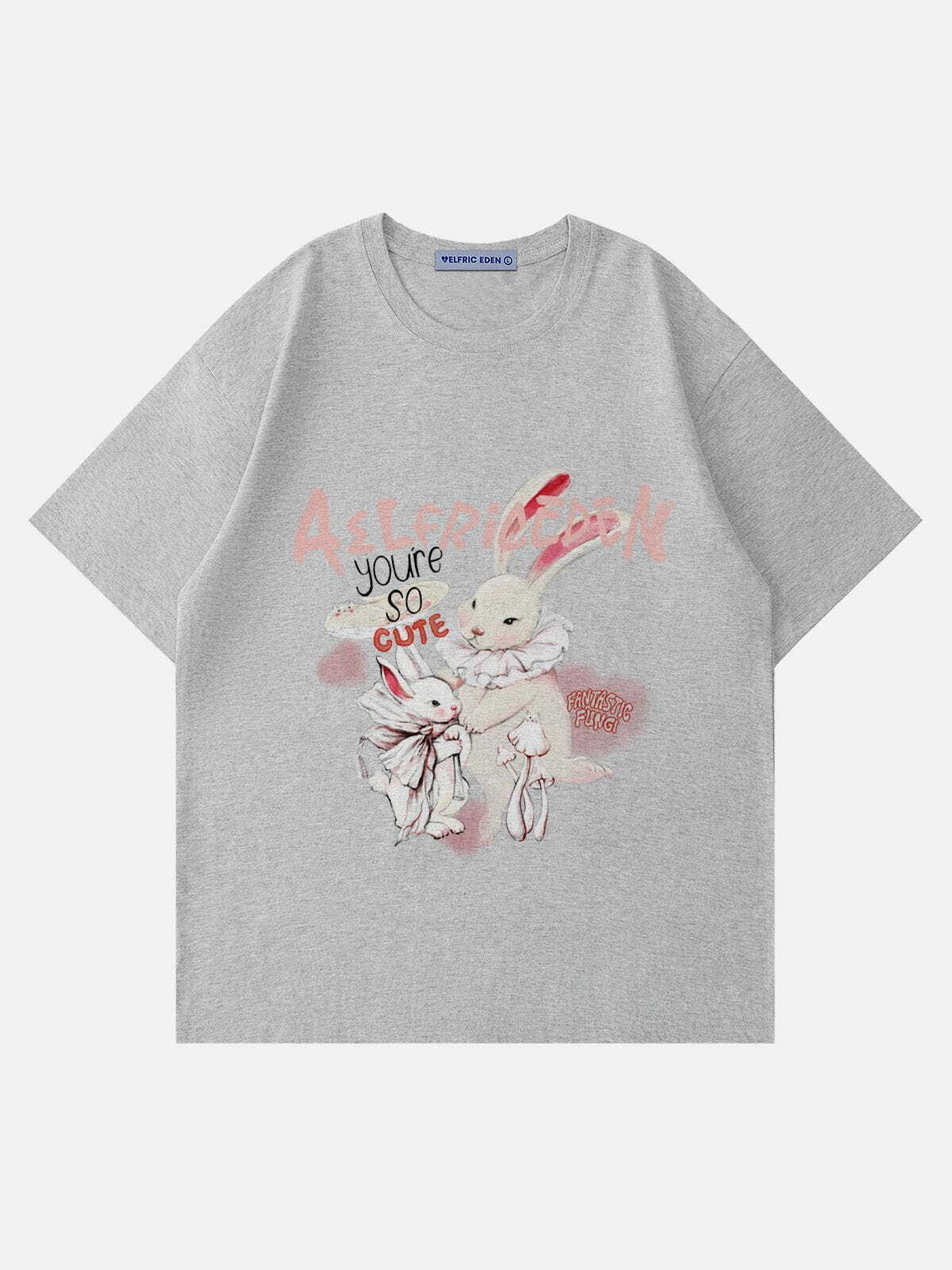 Y2K Cartoon Cute Rabbit Tee - Retro 90s Inspired Summer Top for Trendy Outfits