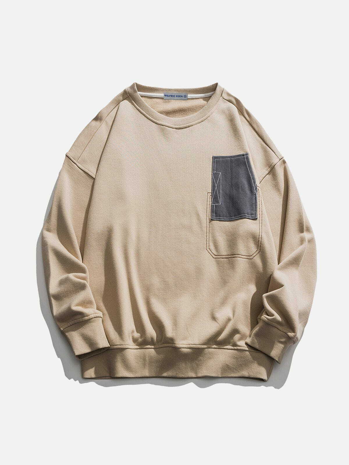 Y2K Color Blocking Pocket Sweatshirt - Trendy Retro Style for Summer Outfits & Grunge Looks