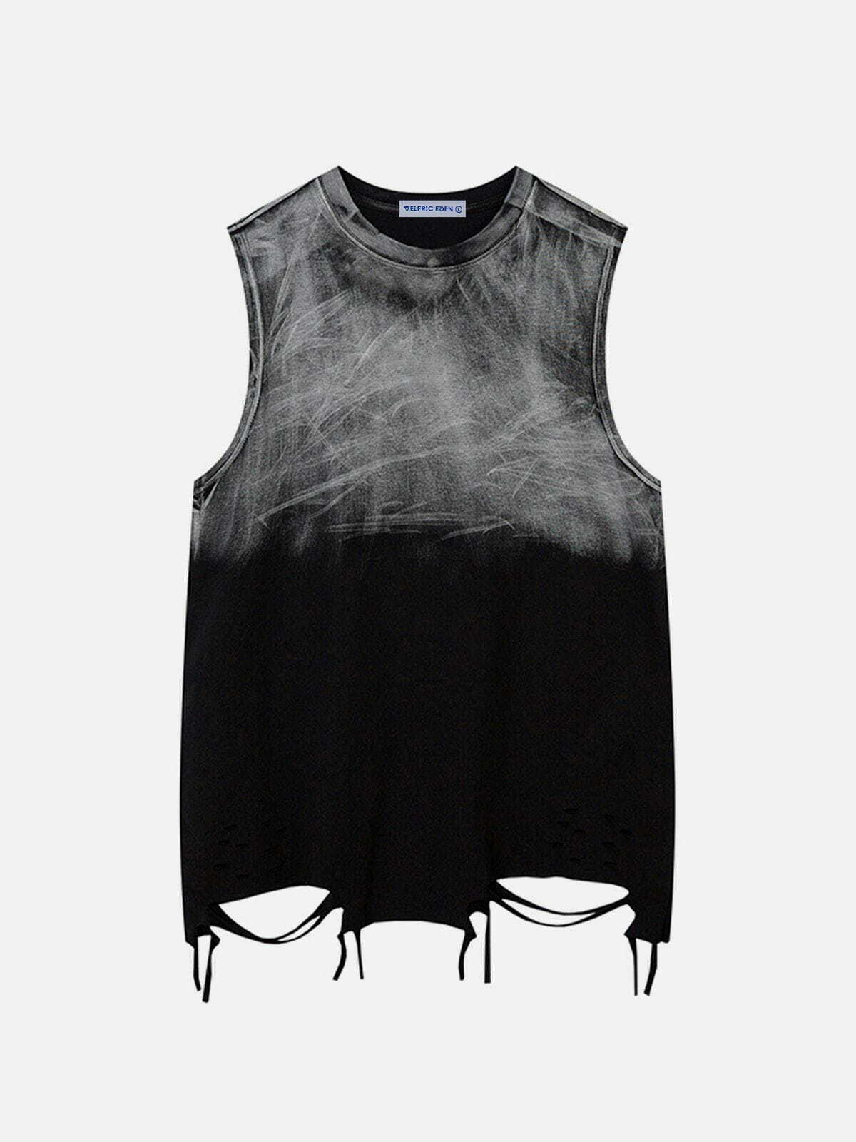 Y2K Color Blocking Washed Tank Top - Trendy Summer Outfit for Retro Vibes