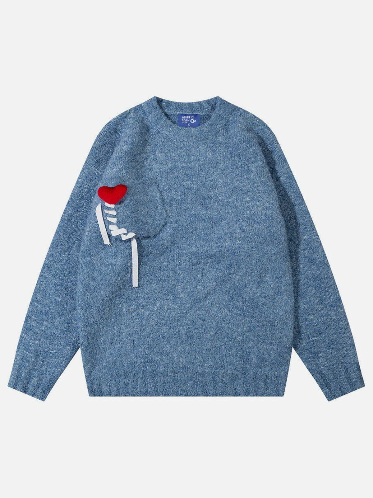 Y2K Crochet Heart Sweater: Retro 90s Grunge Style for Summer Y2K Outfits and Parties