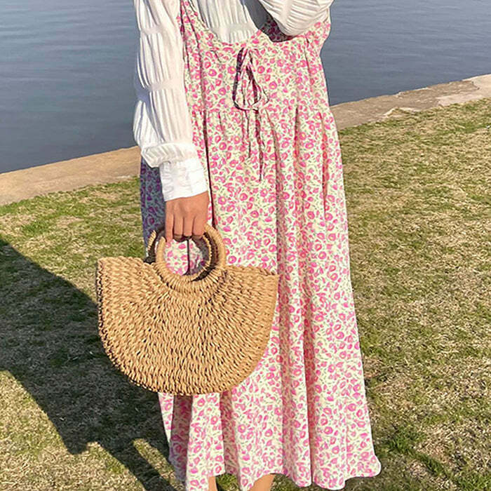 Y2K Fashion Cottagecore Straw Bag - Trendy 2000s Style Accessory