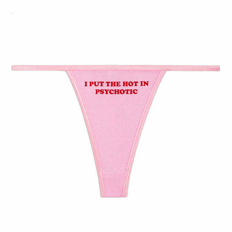 Y2K Fashion Psychotic Thong Panty - Trendy 2000s Style for Bold Looks