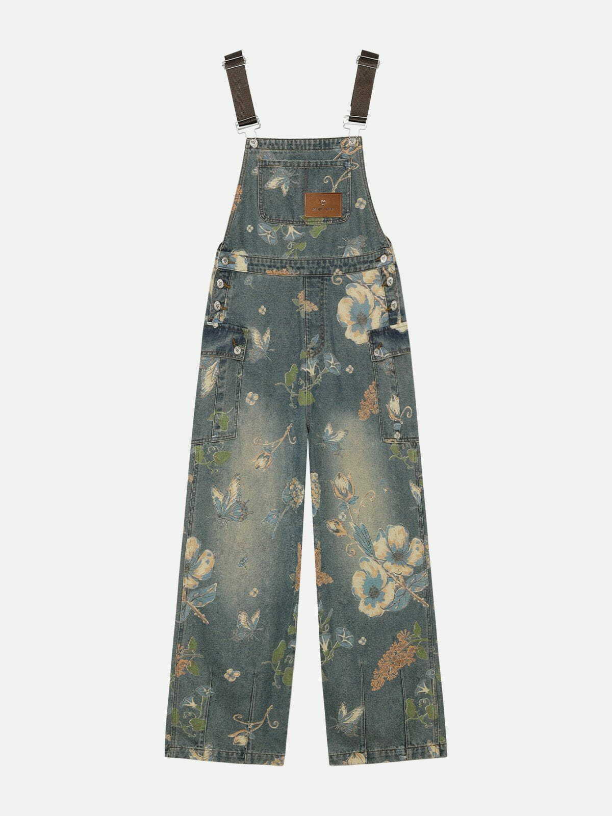 Y2K Floral Print Overalls - Trendy Summer Outfit for Retro Vibes and Grunge Style