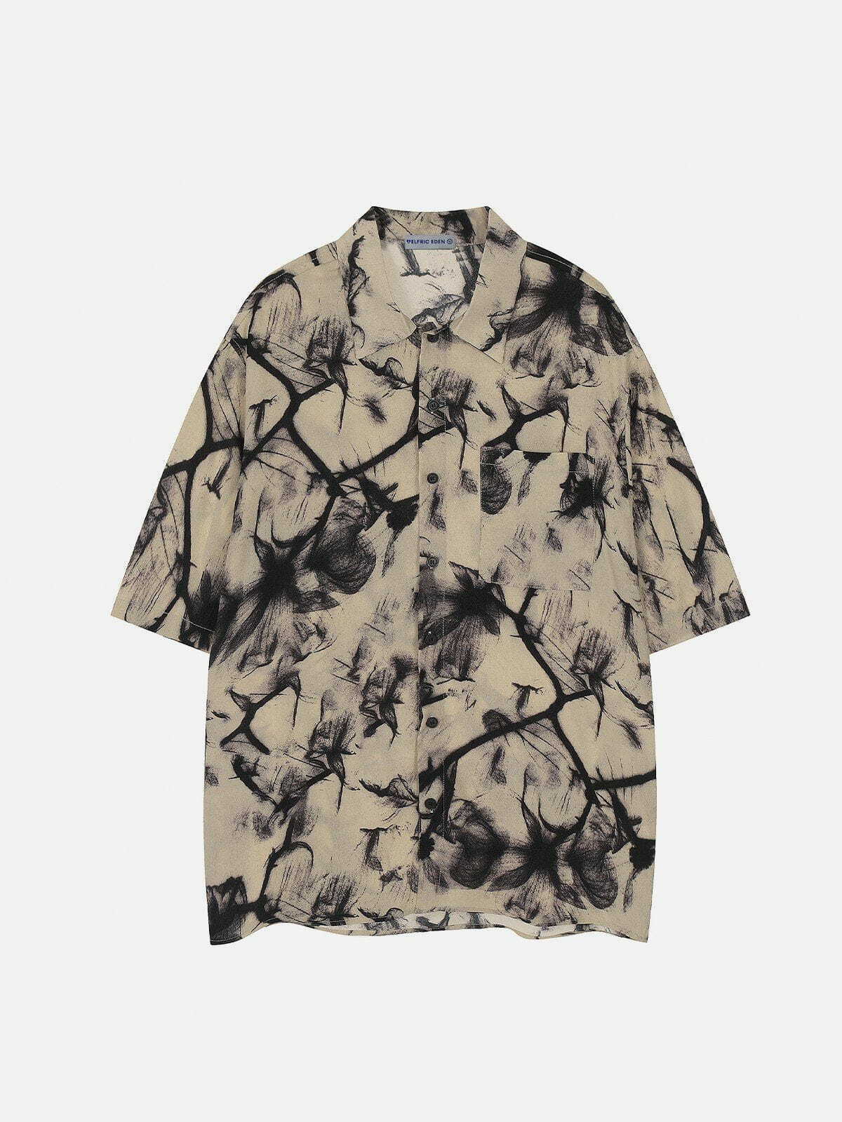 Y2K Floral Print Short Sleeve Shirt - Retro Summer Outfit for Trendy Women