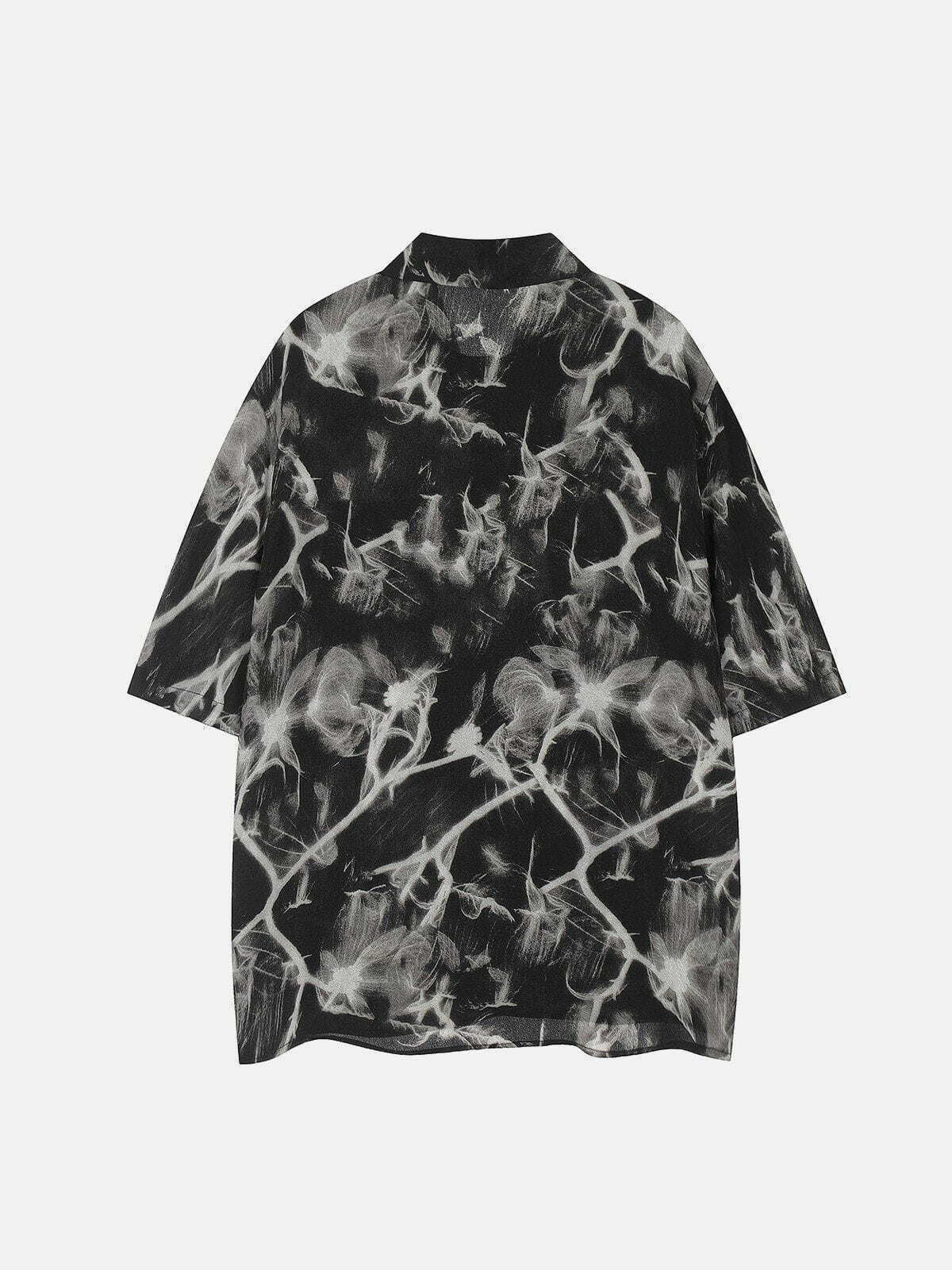Y2K Floral Print Short Sleeve Shirt - Retro Summer Outfit for Trendy Women
