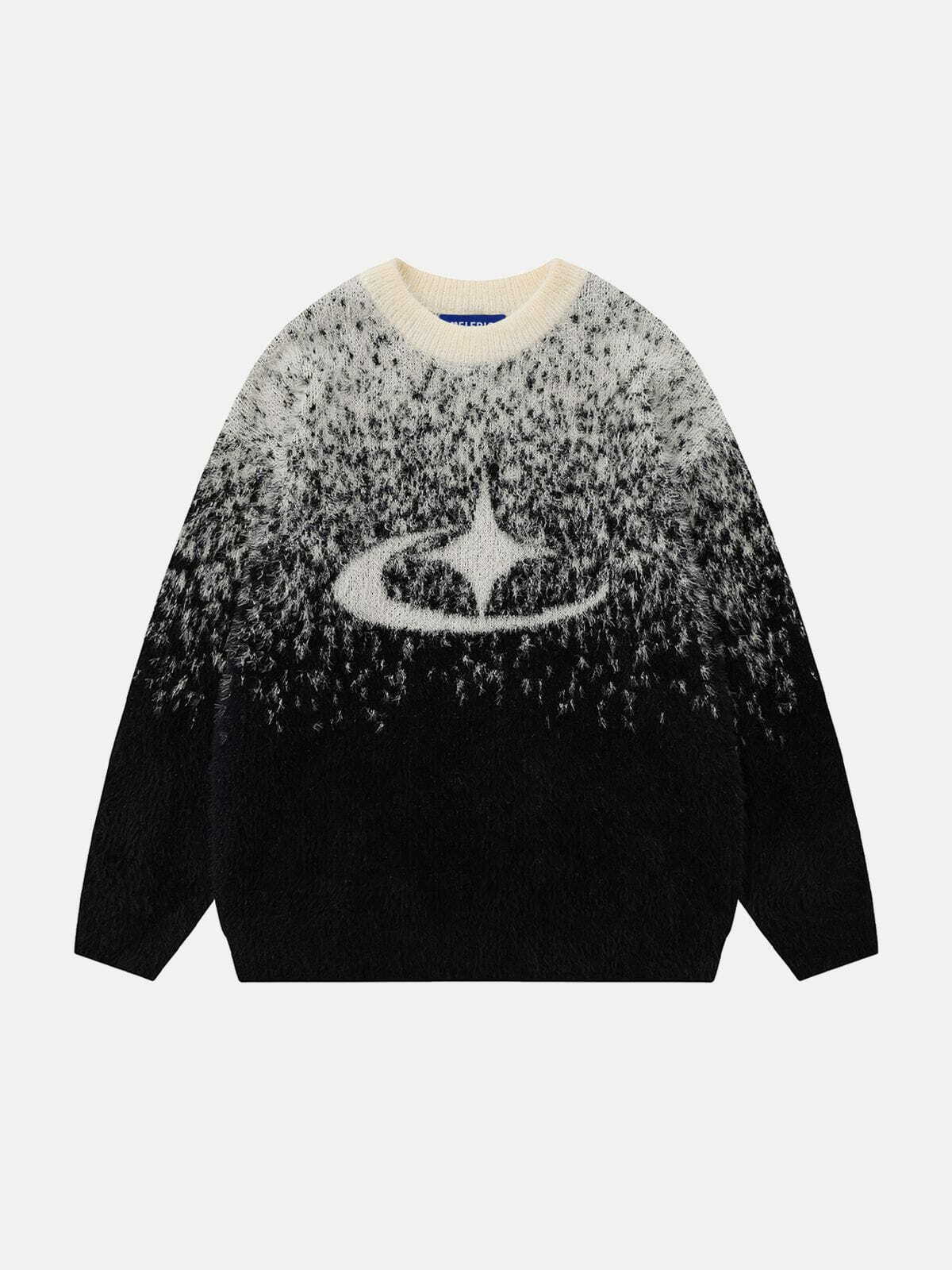 Y2K Gradient Jacquard Star Sweater - Retro 90s Fashion for Trendy Summer Outfits