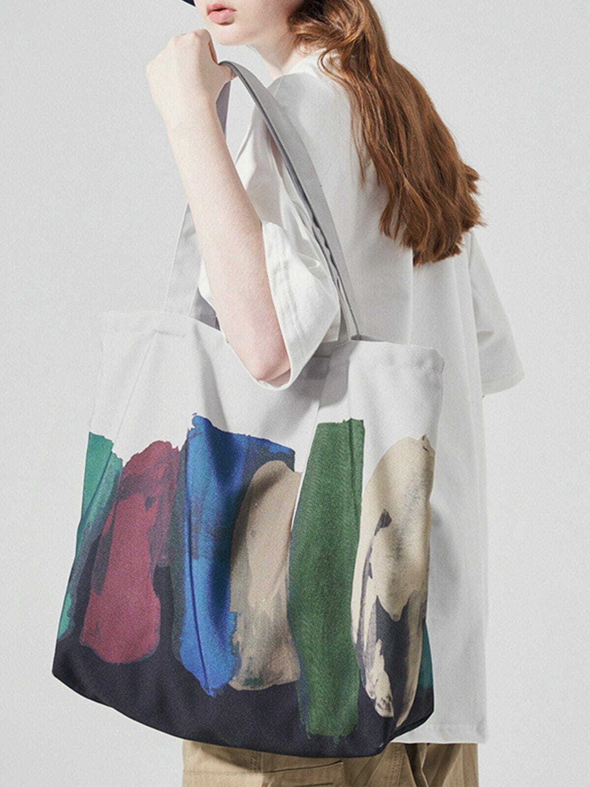 Y2K Graffiti Canvas Shoulder Bag - Trendy 90s Fashion Statement for Summer Outfits
