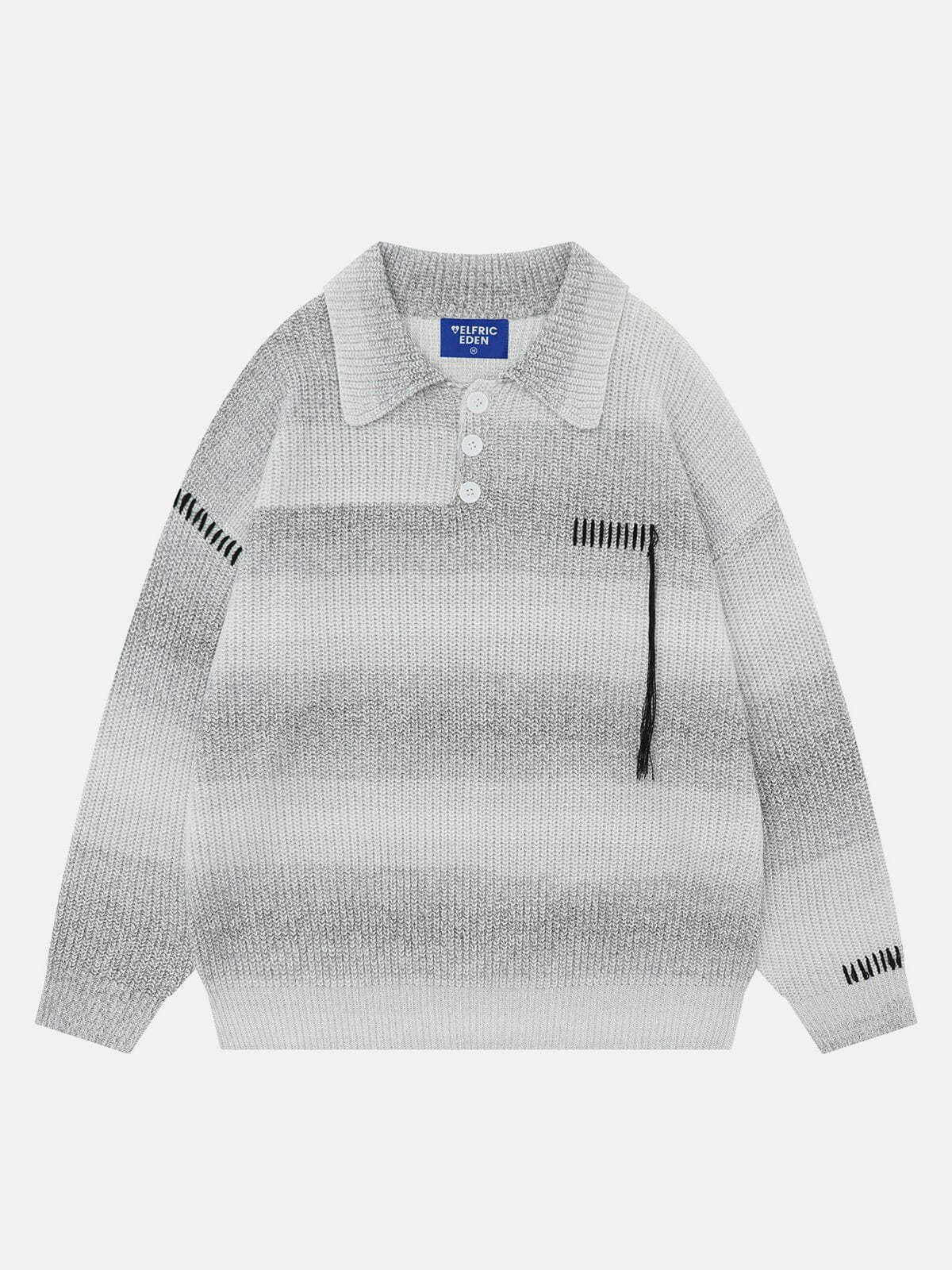 Y2K Grunge Braiding Rope Sweater - Retro 90s Fashion for Summer Outfits & Party Looks