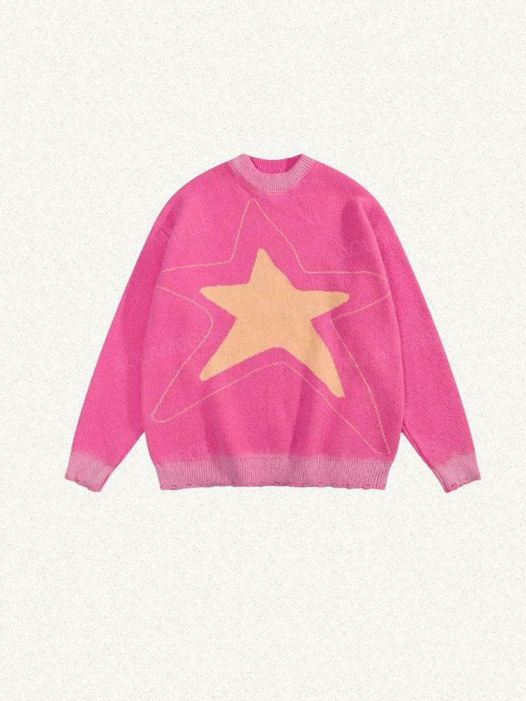 Y2K Grunge Distressed Sweater - Vintage-Inspired 90s Fashion for Effortless Style