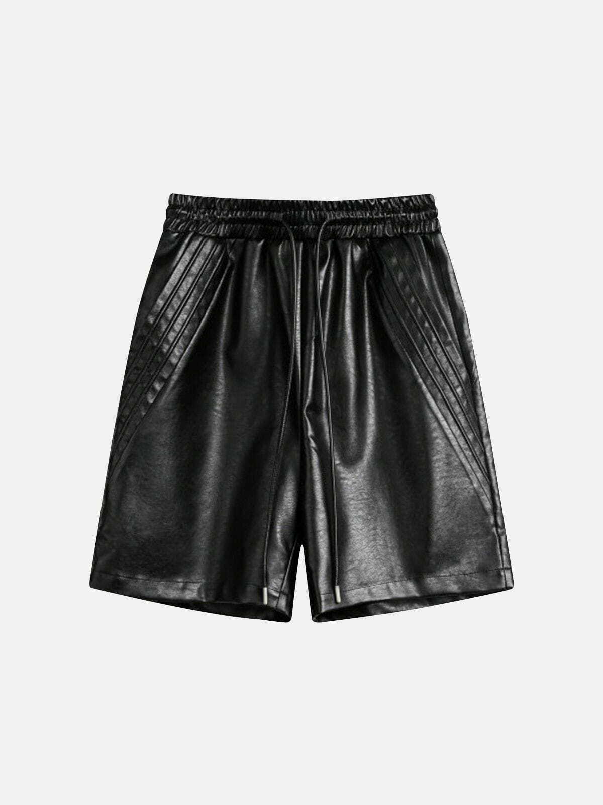 Y2K Grunge Drawstring Faux Leather Shorts for Trendy Summer Outfits & Parties