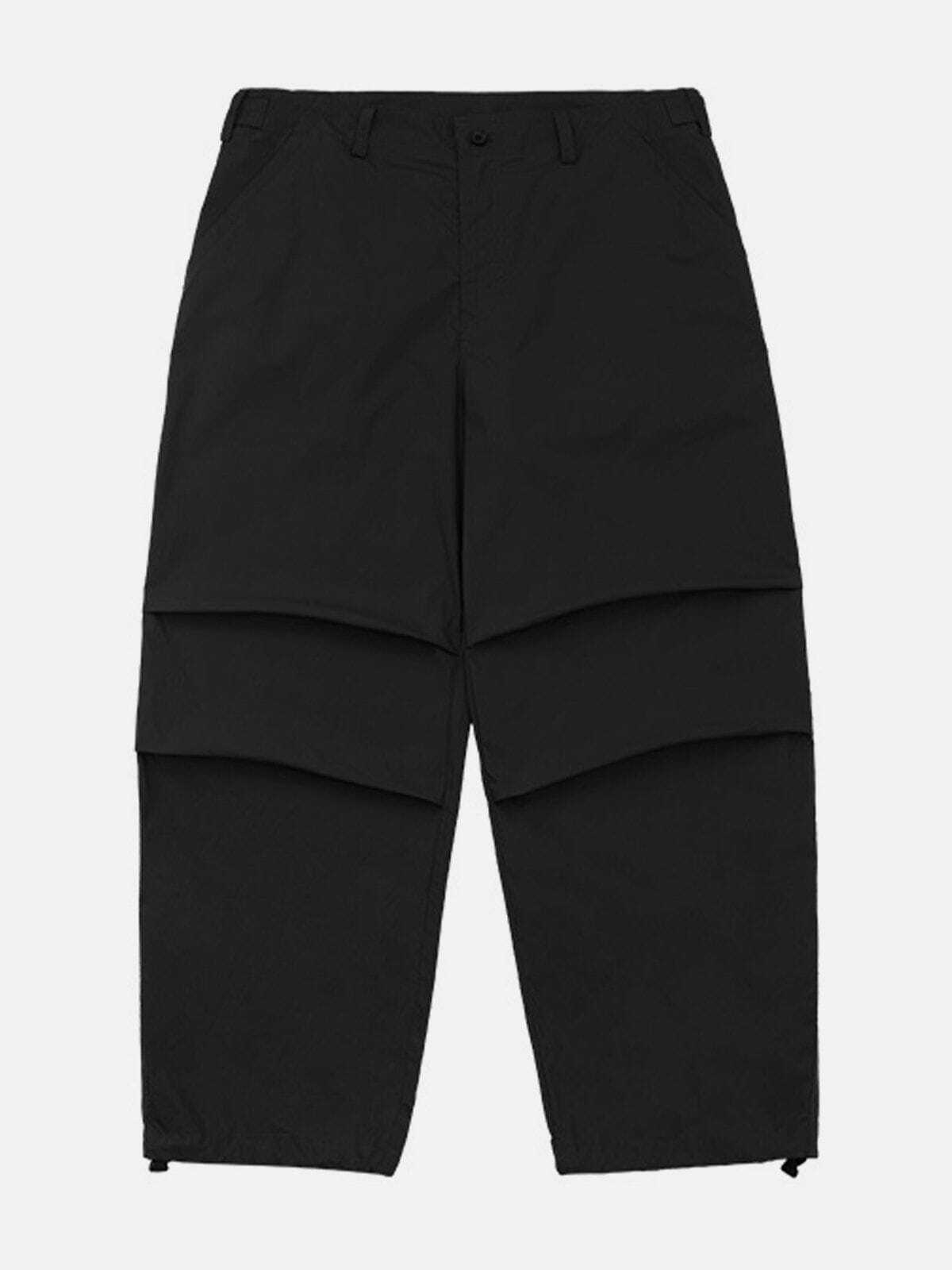 Y2K Grunge Knee Wrinkle Pants - Retro 90s Fashion for Effortless Summer Style