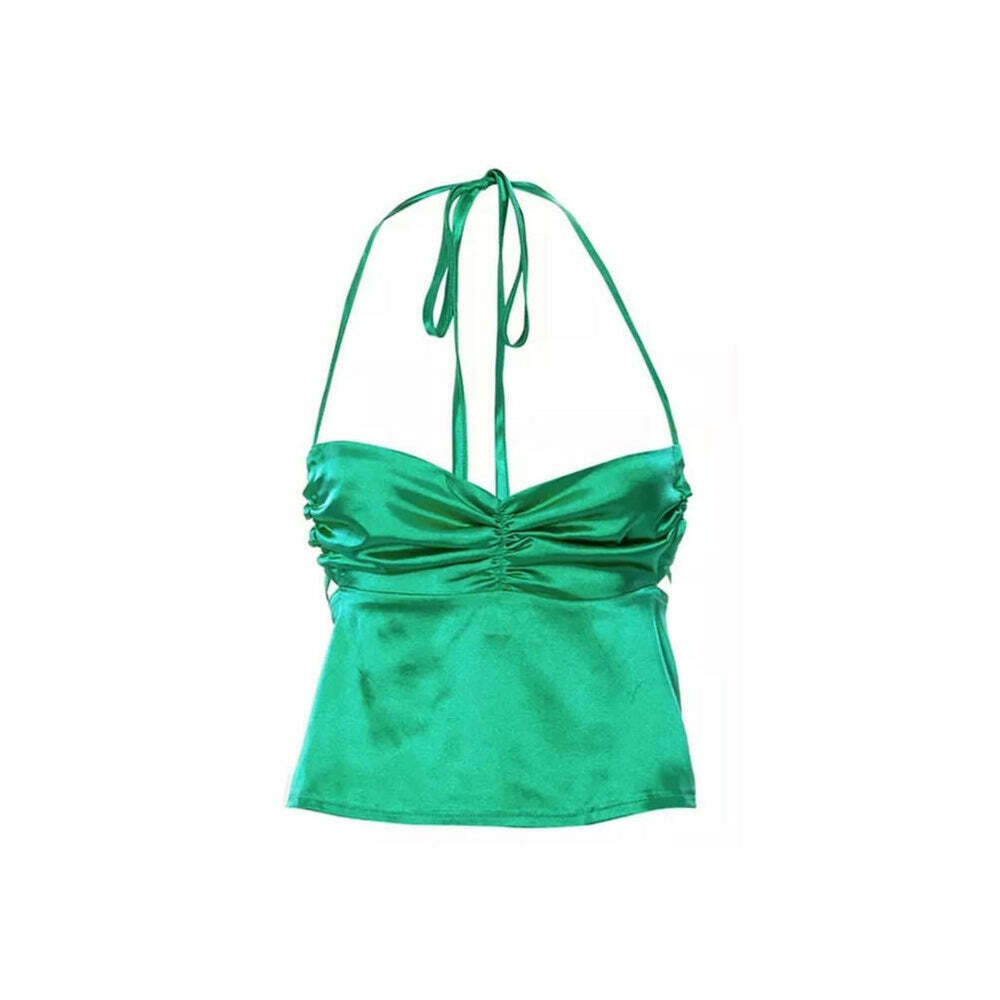 Y2K-Inspired Miracle Satin Tank Top for Effortless Summer Style and Aesthetic Vibes