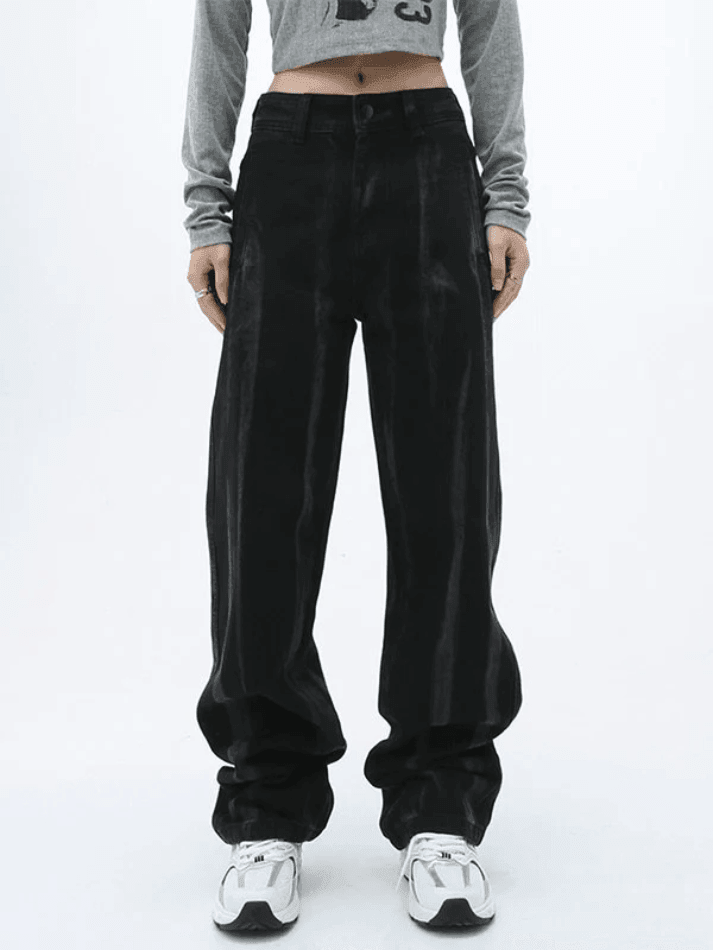 Y2K-Inspired Noir Tie-Dye Boyfriend Jeans for Effortless Grunge Aesthetic Style