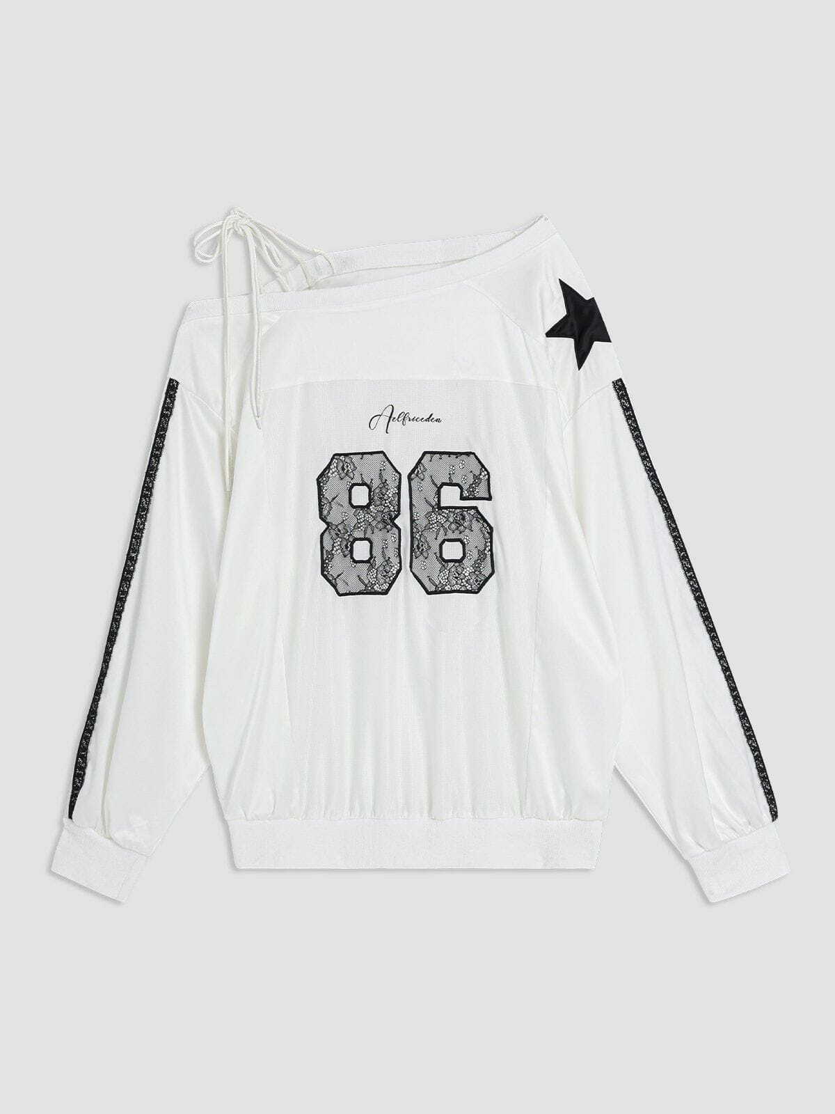 Y2K Lace Embroidery Sweatshirt: Retro Grunge Style for Effortless Summer Outfits