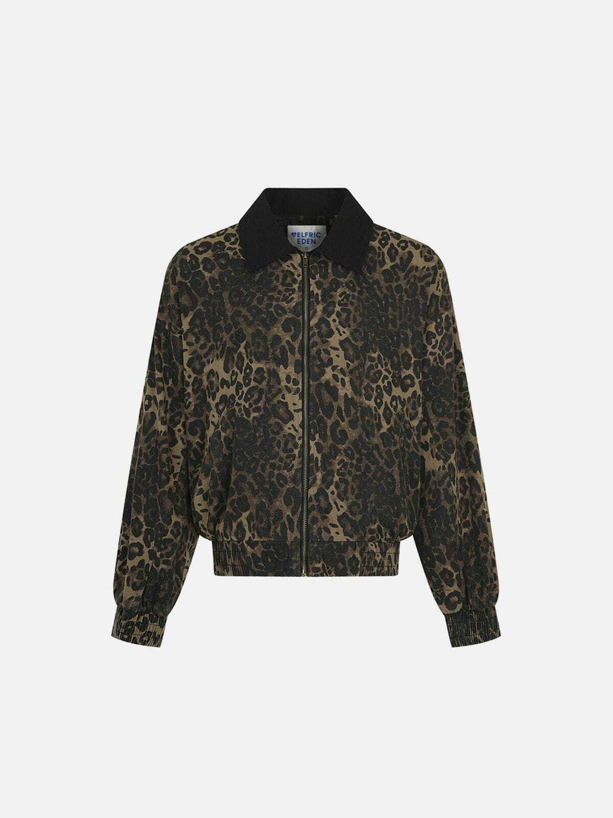 Y2K Leopard Print Crop Jacket - Trendy Grunge Style for Summer Outfits and Parties