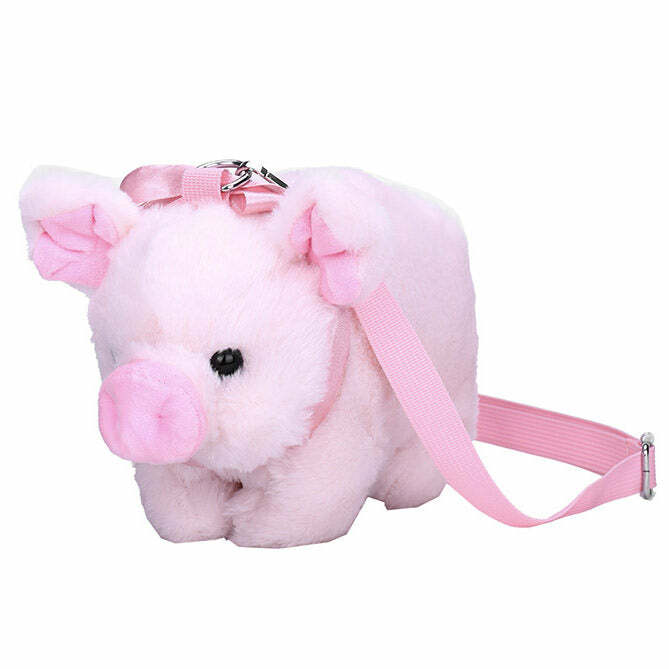 Y2K Mini Pig Shoulder Bag - Cute and Quirky Accessory for 2000s Fashion Lovers