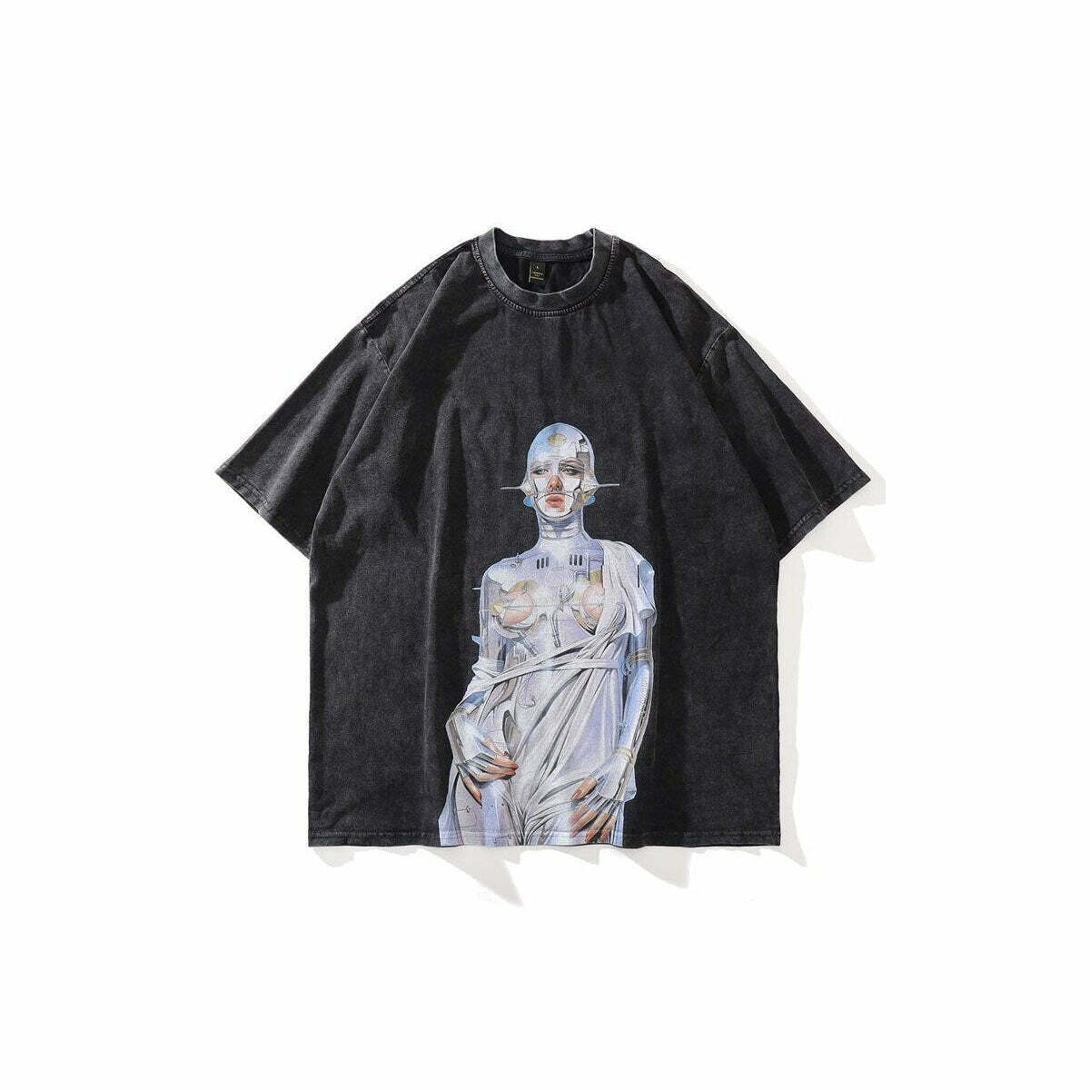 Y2K Oversized Cotton T-Shirt - Vintage Grunge Aesthetic Tee for Effortless Summer Style