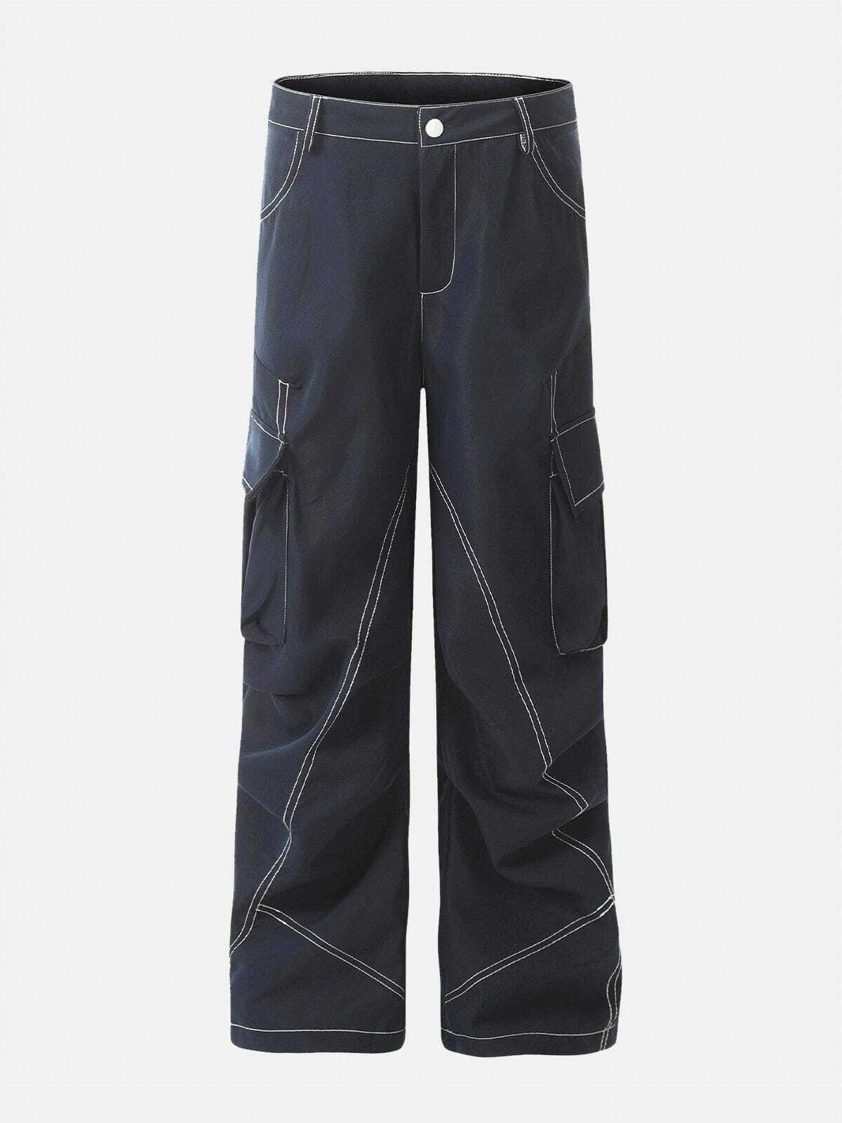Y2K Patchwork Multi Pocket Pants - Trendy Grunge Style for Summer Outfits and Parties