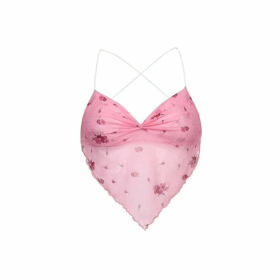 Y2K Pink Scarf Top: Trendy Summer Outfit for a Chic Coquette Aesthetic